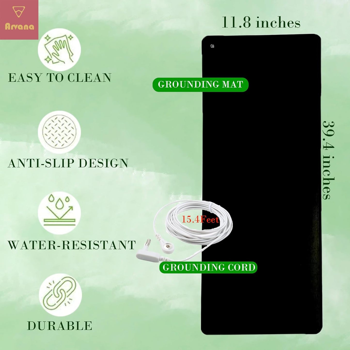 Grounding Mat 39.4"x11.8" - Large Earthing Pad for Stress Relief & Inflammation Reduction, Earth Therapy for Work, Relaxation & Sleep, Anti-Static Waterproof Grounding Sheet for Bed & Desk