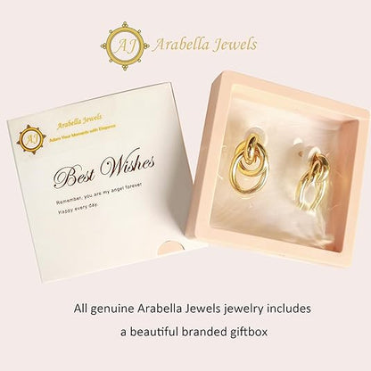 Elegant Arabella Jewels Gold Geometric Drop Earrings, Lightweight Long Link Dangles, Perfect Women's Gift