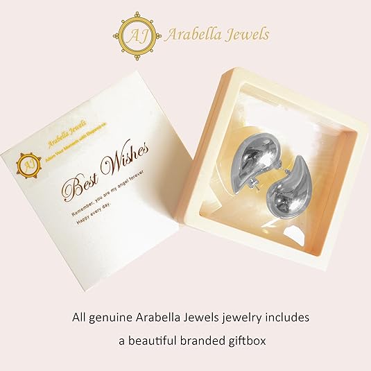 Extra Large Drop Earring Dupes Hypoallergenic 14K Gold-Plated Teardrop Earrings - Lightweight Chunky Waterdrop Hoops for Women, S925 Silver Needle