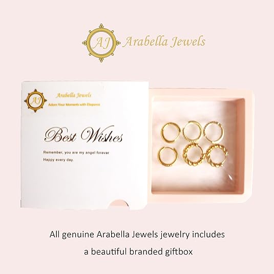 18K Gold Plated Hoop Earrings Set - 3 Pairs with Cubic Zirconia, Plain & Rope Design - Nickel-Free Huggies for Women, Sustainable & Lightweight Daily Wear Jewelry