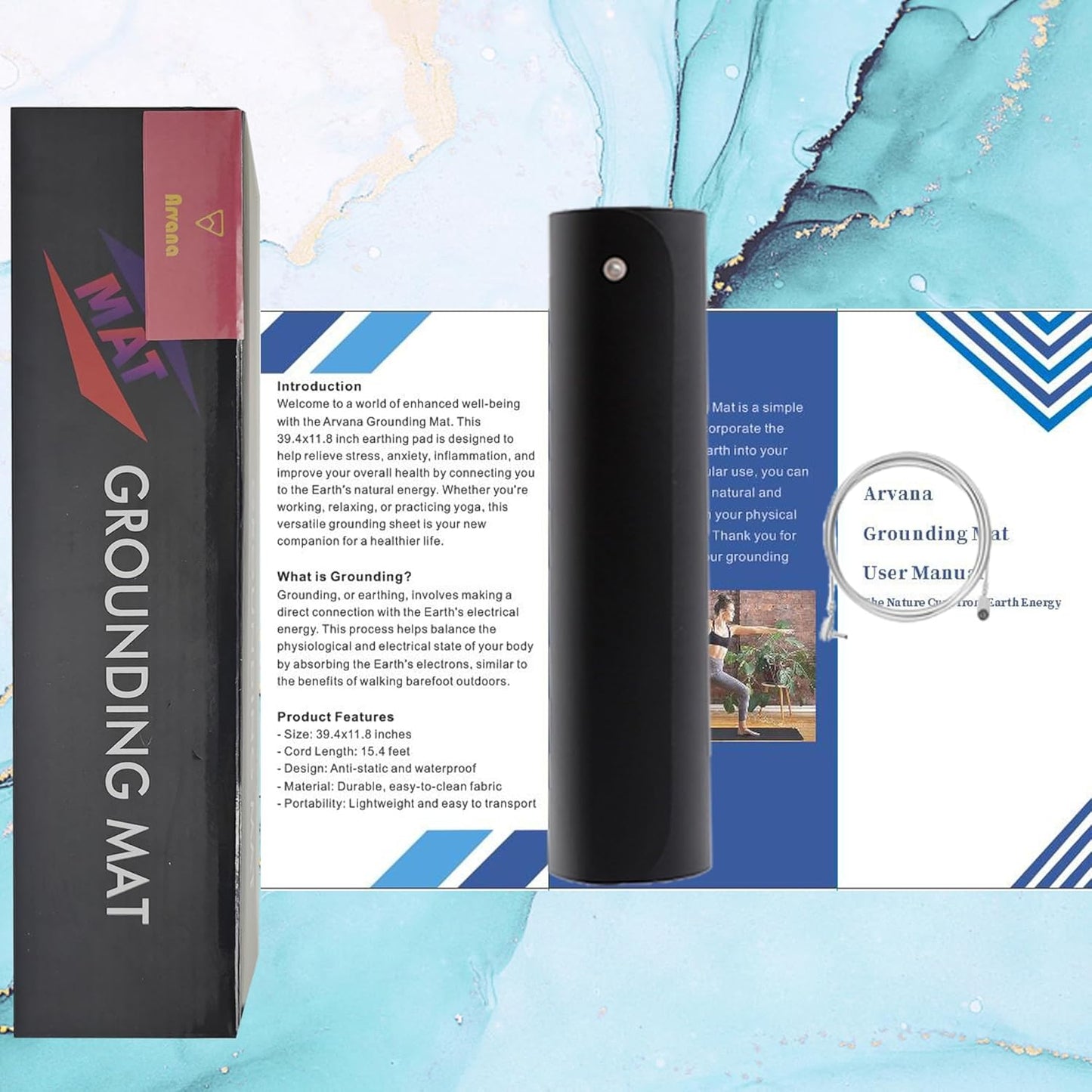 Grounding Mat 39.4"x11.8" - Large Earthing Pad for Stress Relief & Inflammation Reduction, Earth Therapy for Work, Relaxation & Sleep, Anti-Static Waterproof Grounding Sheet for Bed & Desk