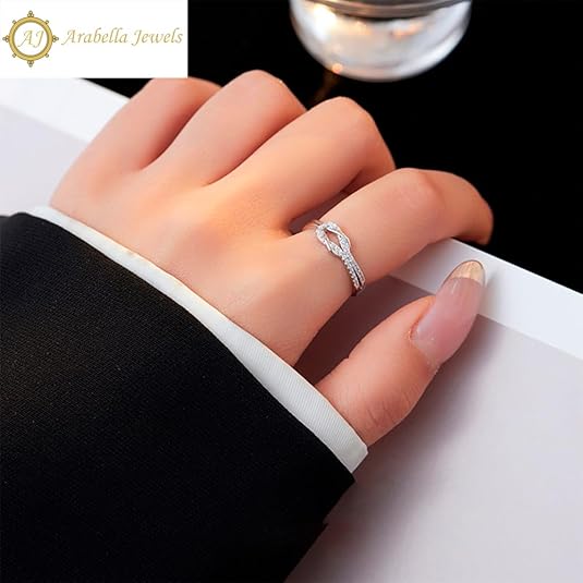 'In every laugh, tear and embrace, the love between mom and daughter is forever' Knot Ring - 925 Sterling Silver, Gift for Daughters from Mothers, w Inspirational Card & Elegant Box