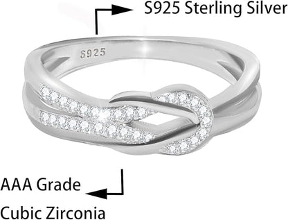 'In every laugh, tear and embrace, the love between mom and daughter is forever' Knot Ring - 925 Sterling Silver, Gift for Daughters from Mothers, w Inspirational Card & Elegant Box