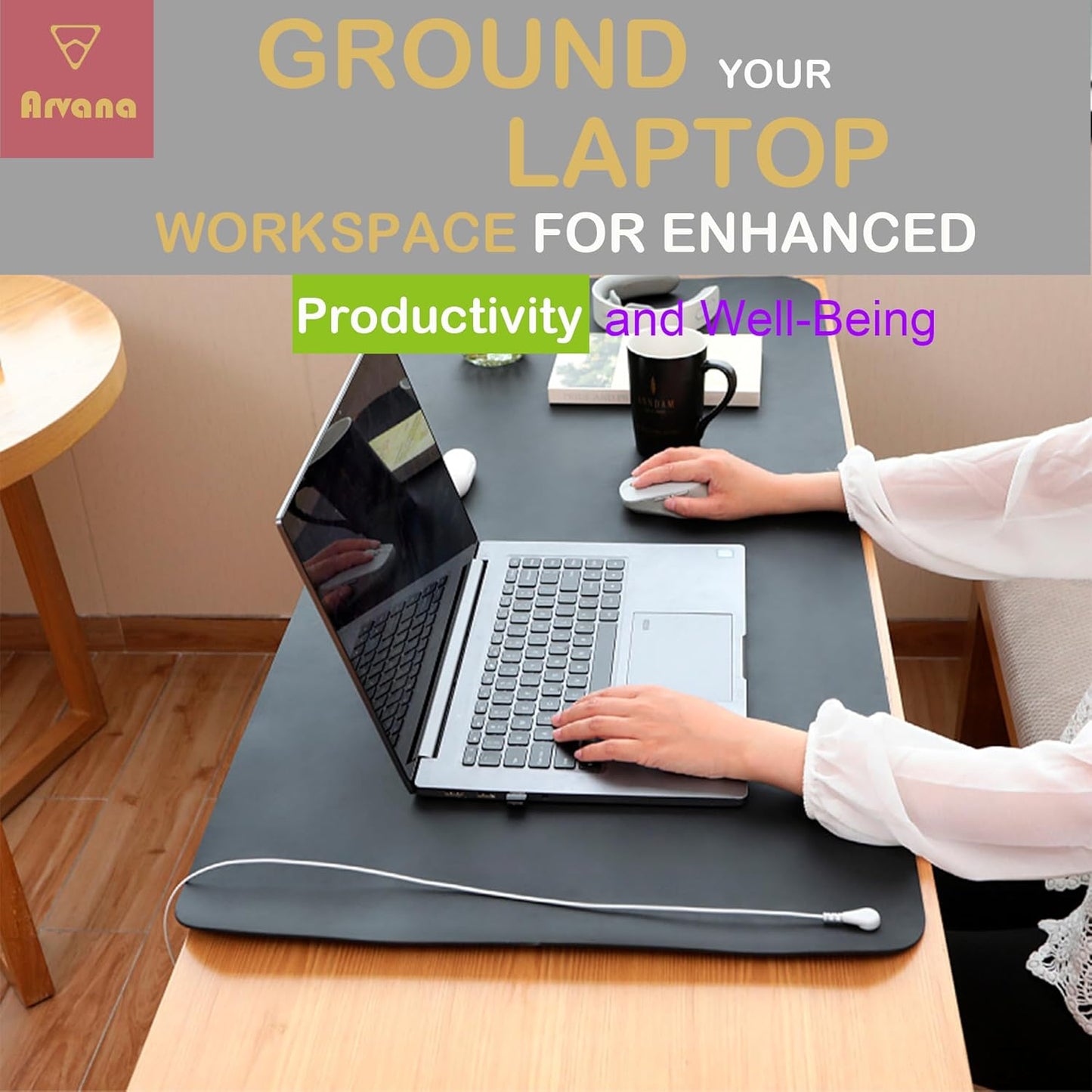 Grounding Mat 39.4"x11.8" - Large Earthing Pad for Stress Relief & Inflammation Reduction, Earth Therapy for Work, Relaxation & Sleep, Anti-Static Waterproof Grounding Sheet for Bed & Desk