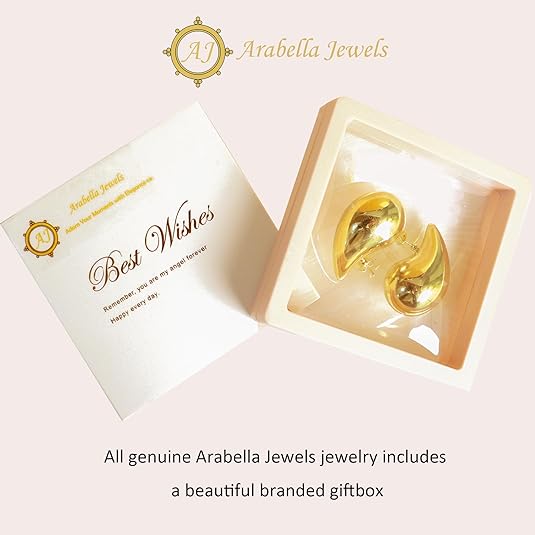 Extra Large Drop Earring Dupes Hypoallergenic 14K Gold-Plated Teardrop Earrings - Lightweight Chunky Waterdrop Hoops for Women, S925 Silver Needle